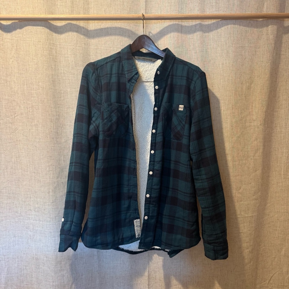 Harley-Davidson women’s  Blue and Green Plaid Shirt